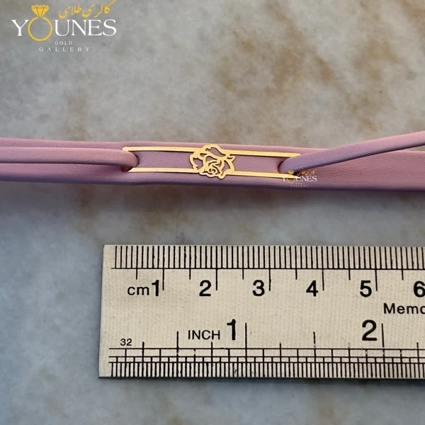 دستبند طلا زنانه چرم گل L551